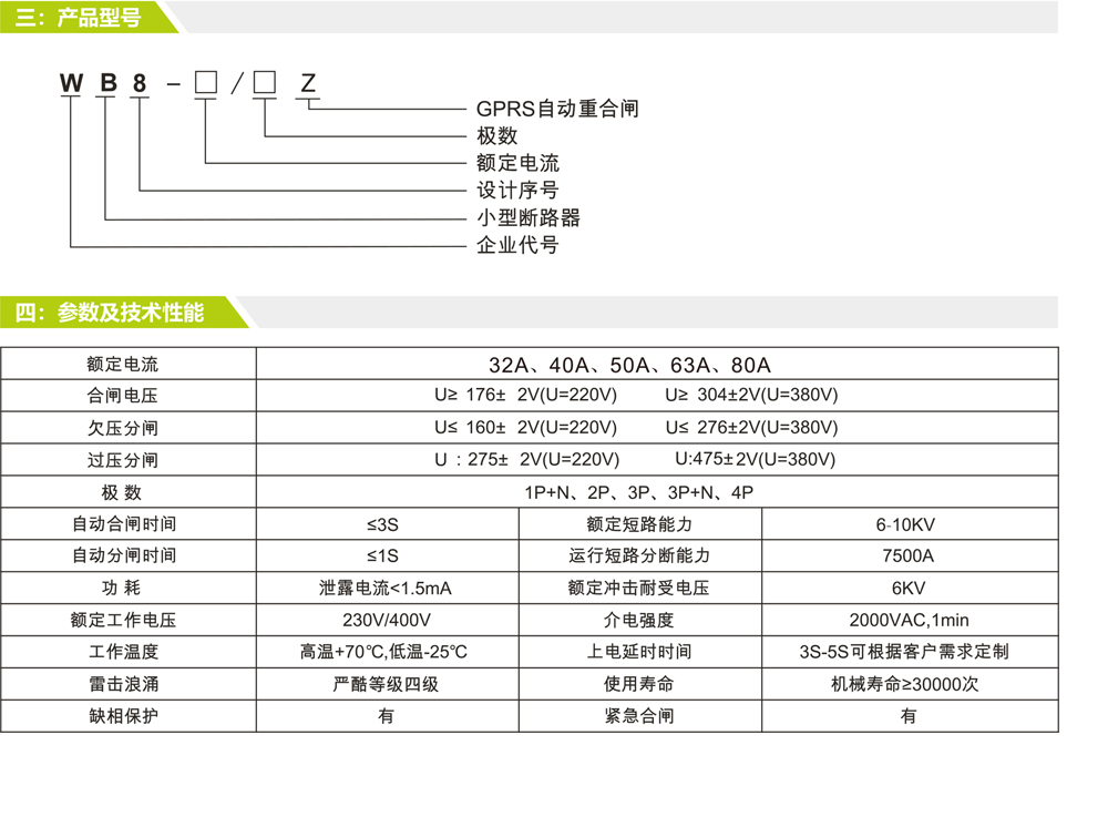 WB8-6/2Z GPRS自動重合閘